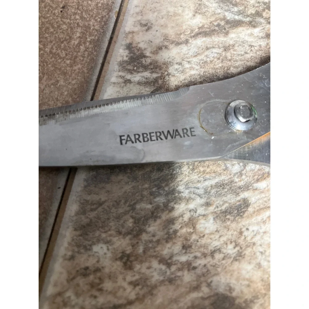 Farberware Kitchen Shears Green Ergonomic Handle Stainless Steel Multi-Purpose